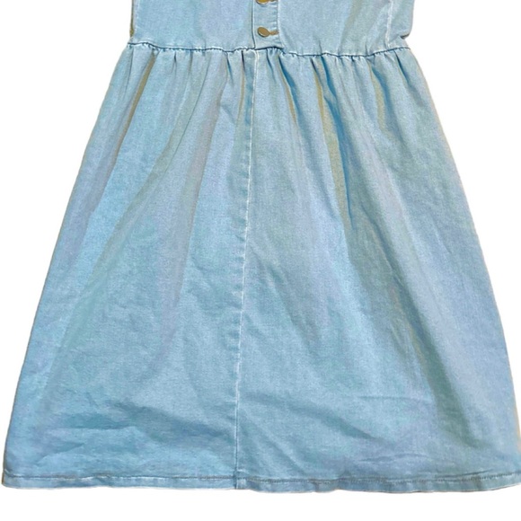 High Waist Button Fly Mermaid Hem Denim Skirt - Picture 5 of 12